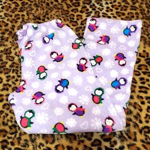 Penguin Warm Lilac Winter Wonderland Pajama Pants Girl's Large 10/12